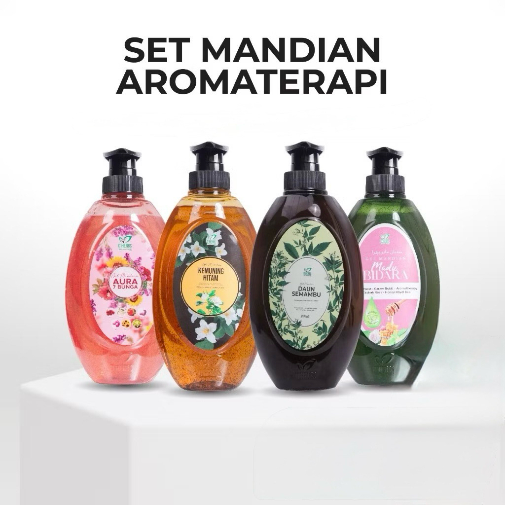 Set Mandian Aromaterapi Dherbs - Aura 7 Bunga, Kemuning Hitam, Daun Semambu dan Bidara Madu